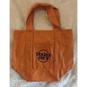 Trader Joe's Mini Halloween Canvas Tote ORANGE Limited Edition New With Tags 🎃